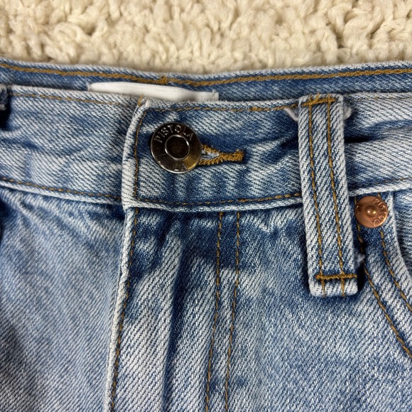 Pistola Womens Size 26 Blue Denim Distressed High Rise Cutoff Shorts - Picture 3 of 10